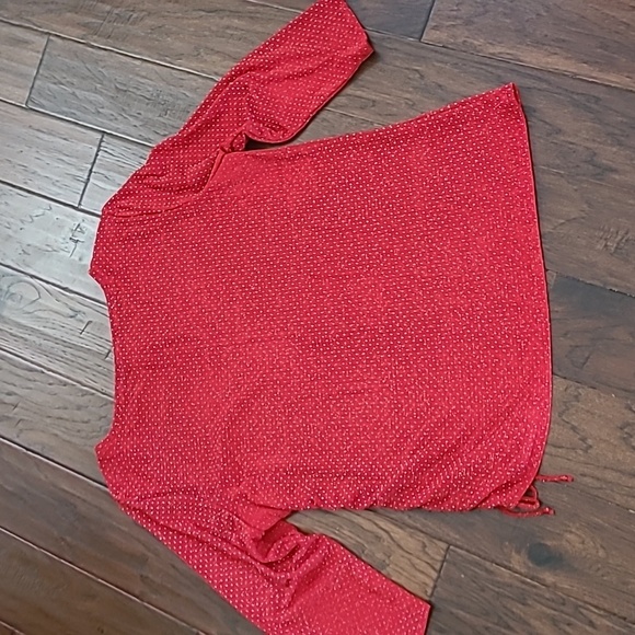 Ruby Rd Red Textured Blouse with Silver Accents size XL - Picture 2 of 8